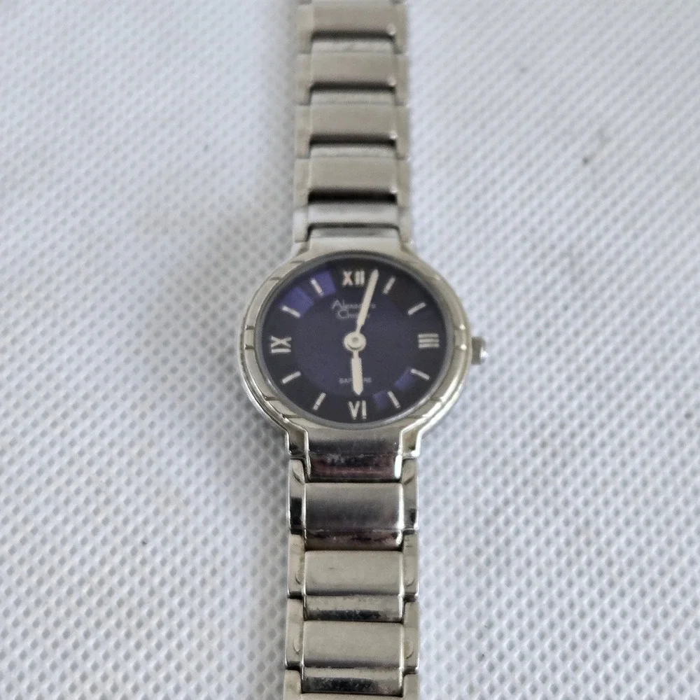 Alexandre Christie 8053L Watch Womens Silver Blue Dial Sapphire 5.5